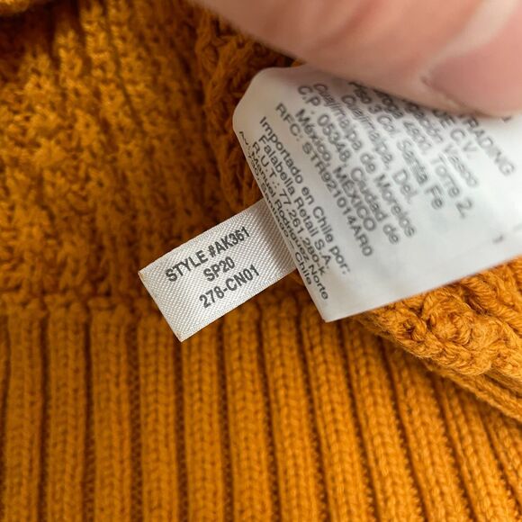 J.Crew Sweater Womens Medium Orange Pullover Knit V Neck Sweatshirt 100% Cotton - Picture 3 of 8